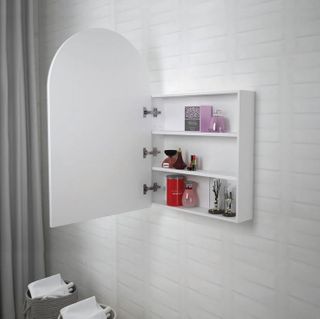 Archie Shaving Cabinet Matte White 900x600x150