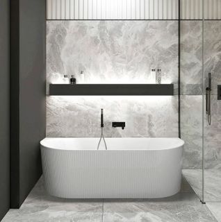 Attica Noosa Back to Wall Freestanding Bath 1500 MATTE WHITE