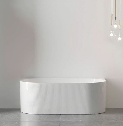 Attica Noosa Back to Wall Freestanding Bath 1700 MATTE WHITE