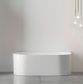 Attica Noosa Back to Wall Freestanding Bath 1700 MATTE WHITE