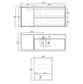 Byron 1200x460x550 Wall Hung  Black Oak Cabinet only