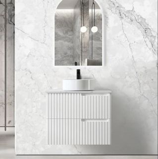 Noosa 750 Matte White Wall Hung Cabinet Only