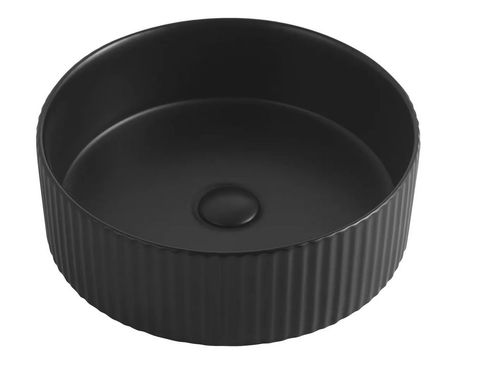 Marlo 400mm Fluted Round MATTE BLACK Basin