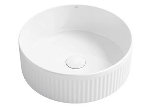 Oxford 395x395x125 Fluted  Round GLOSS WHITE Basin