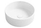 Oxford 395x395x125 Fluted  Round GLOSS WHITE Basin