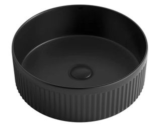 Oxford 395x395x125 Fluted Round MATTE BLACK Basin