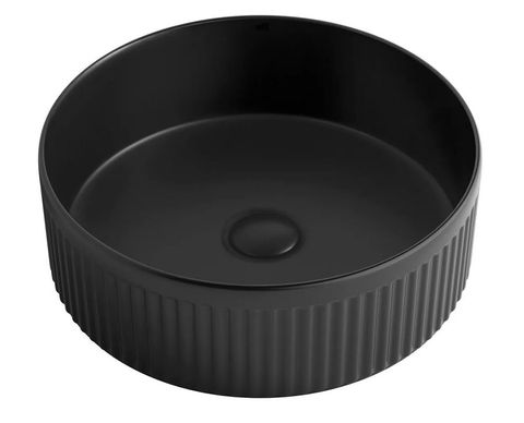 Oxford 395x395x125 Fluted Round MATTE BLACK Basin