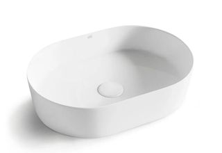 500X340 Oval Basin Matte White