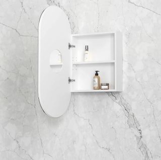 NOOSA Pill Shape  Matte White Shaving cabinet