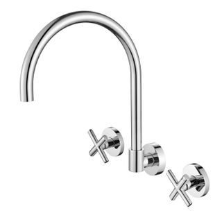 Ryker Chrome Wall Sink Set 1/4 Turn