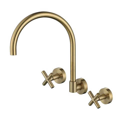 Ryker Brushed Bronze Wall Sink Set 1/4 Turn