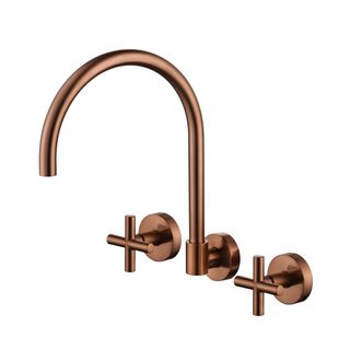 Ryker Champagne Wall Sink Set 1/4 Turn