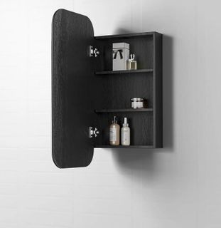 Newport Soft Square Shaving Cabinet Black Oak