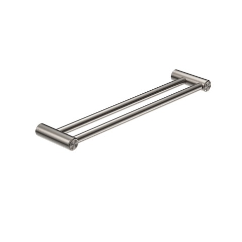 MECCA CARE 25MM DOUBLE TOWEL GRAB RAIL 600MM BRUSHED NICKEL