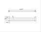 MECCA CARE 25MM DOUBLE TOWEL GRAB RAIL 600MM BRUSHED NICKEL