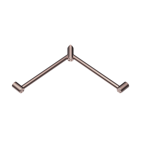MECCA CARE 32MM WRAP AROUND CORNER GRAB RAIL 600X600MM BRUSHED BRONZE