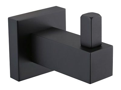 Savanna Square Black Robe Hook Single