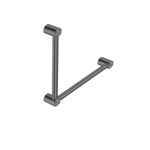 MECCA CARE 32MM AMBULANT TOILET GRAB RAIL 90 DEGREE 450x450MM GUN METAL