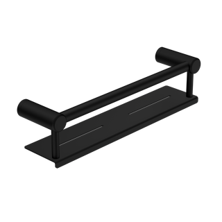 MECCA CARE 25MM GRAB RAIL WITH SHELF 300MM MATTE BLACK