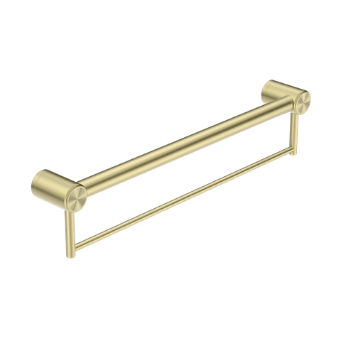 MECCA CARE 32MM GRAB RAIL WITH TOWEL HOLDER 600MM BRUSHED GOLD