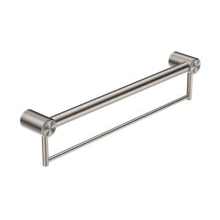 MECCA CARE 32MM GRAB RAIL WITH TOWEL HOLDER 600MM BRUSHED NICKEL