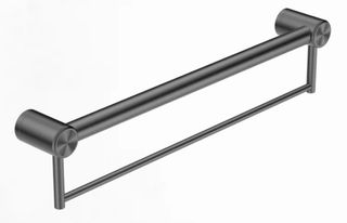 MECCA CARE 32MM GRAB RAIL WITH TOWEL HOLDER 600MM GUN METAL