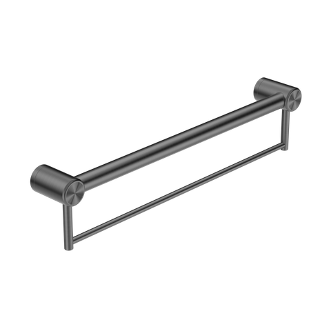 MECCA CARE 32MM GRAB RAIL WITH TOWEL HOLDER 600MM GUN METAL