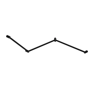 MECCA CARE 32MM DDA TOILET GRAB RAIL SET 45 DEGREE CONTINUOUS 750X965X1025MM MAT