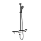 MECCA CARE 32MM T BAR GRAB RAIL AND ADJUSTABLE SHOWER SET 1100X750MM MATTE BLACK