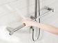 MECCA CARE 32MM T BAR GRAB RAIL AND ADJUSTABLE SHOWER SET 1100X750MM CHROME