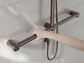 MECCA CARE 32MM T BAR GRAB RAIL AND ADJUSTABLE SHOWER SET 1100X750MM BRUSHED BRO
