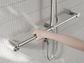 MECCA CARE 32MM T BAR GRAB RAIL AND ADJUSTABLE SHOWER SET 1100X750MM BRUSHED NIC