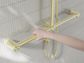MECCA CARE 32MM T BAR GRAB RAIL AND ADJUSTABLE SHOWER SET 1100X750MM BRUSHED GOL
