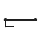 MECCA CARE 32MM GRAB RAIL WITH TOILET ROLL HOLDER 450MM MATTE BLACK