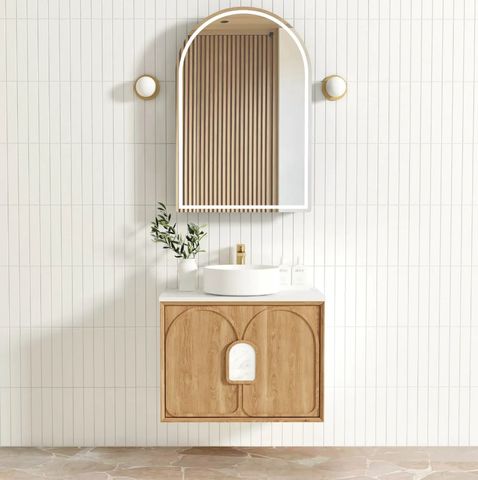 Laguna 750x460 Wall hung Natural American Oak Vanity Cab Only