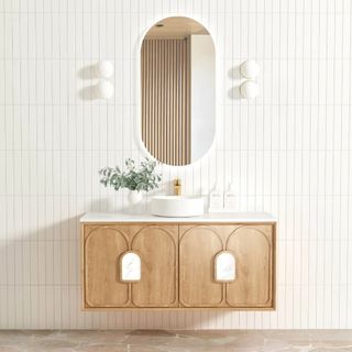 Laguna 1200x460 Wall hung Natural American Oak Vanity Cab Only