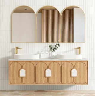 Laguna 1800x460 Wall hung Natural American Oak Vanity Cab Only