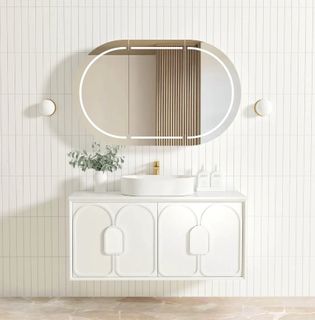 Laguna 1200x460 Wall hung Satin White Vanity Cab Only