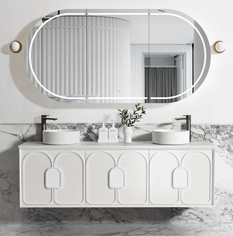 Laguna 1800x460 Wall hung Satin White Vanity Cab Only