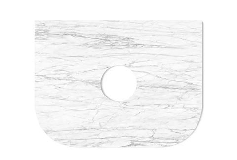 Bondi 600x460x180mm Natural Carrara White Marble Stone Waste Hole- NT or 12 TH O