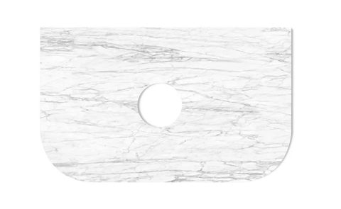 Bondi 750x460x180mm Natural Carrara White Marble Stone Waste Hole- NT or 12 TH O