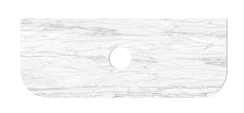 Bondi 1200x460x18mm Natural Carrara White Marble Stone Waste Hole