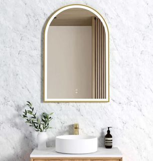 ARCHIE LED Mirror 900x600 Gold Metal Frame