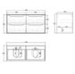 Byron 1200x460x550 Double Wall Hung Natural Oak Cabinet Only
