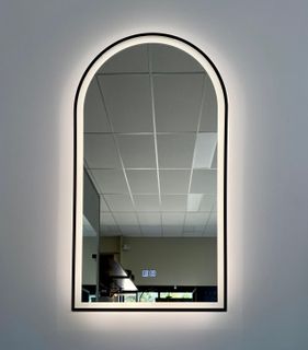 Vivian Clive Arch D 500 x 900 LED Mirror w Black Frame