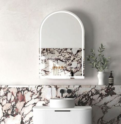 LED Archie Shaving Cabinet Matte White