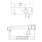 MECCA WALL BASIN/BATH MIXER 230MM TRIM KITS ONLY GUN METAL