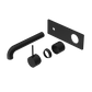MECCA WALL BASIN/BATH MIXER HANDLE UP 160MM TRIM KITS ONLY MATTE BLACK
