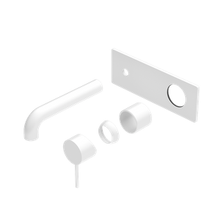 MECCA WALL BASIN/BATH MIXER 185MM TRIM KITS ONLY MATTE WHITE