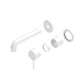 MECCA WALL BASIN/BATH MIXER SEPARATE BACK PLATE 120MM TRIM KITS ONLY MATTE WHITE